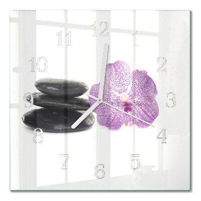 Horloge carrée en verre Pierres