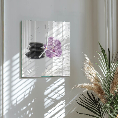 Horloge carrée en verre Pierres