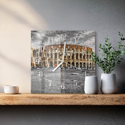 Horloge carrée en verre Colisée
