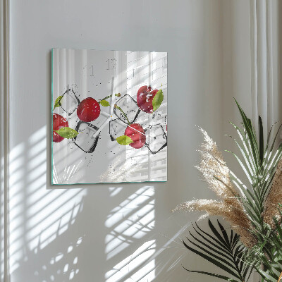 Horloge carrée en verre Glace à la cerise