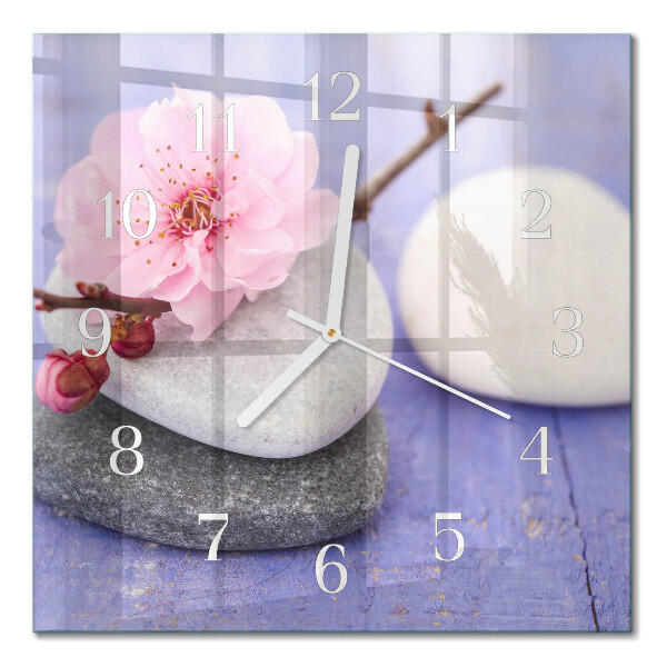 Horloge carrée en verre Pierres
