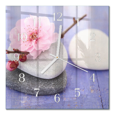 Horloge carrée en verre Pierres