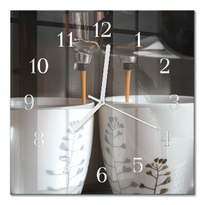 Horloge carrée en verre Machine à café