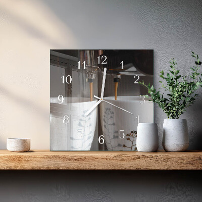 Horloge carrée en verre Machine à café