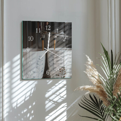 Horloge carrée en verre Machine à café