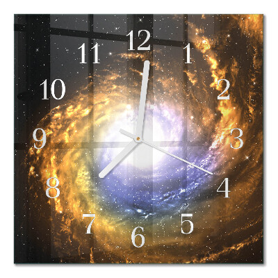 Horloge carrée en verre Cosmos