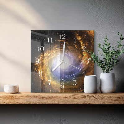 Horloge carrée en verre Cosmos