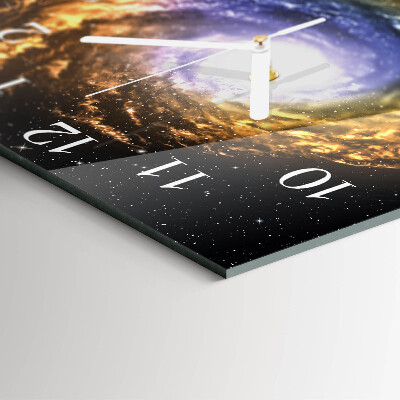 Horloge carrée en verre Cosmos