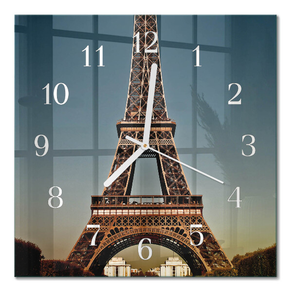Horloge carrée en verre Tour eiffel