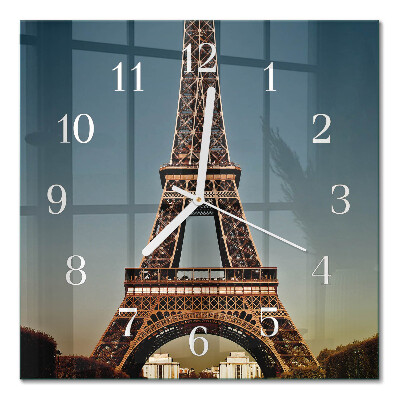 Horloge carrée en verre Tour eiffel