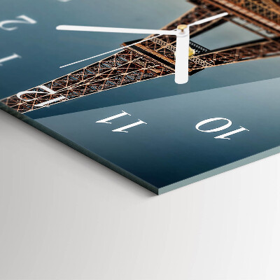 Horloge carrée en verre Tour eiffel