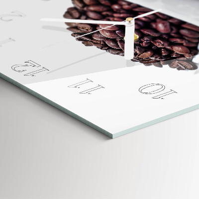 Horloge carrée en verre Café en grains