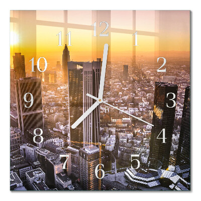 Horloge carrée en verre Coucher de soleil