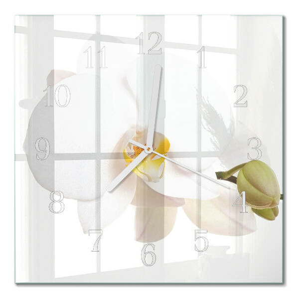 Horloge murale carrée Orchidée