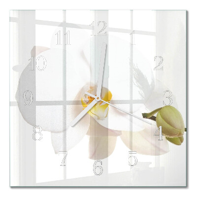 Horloge murale carrée Orchidée