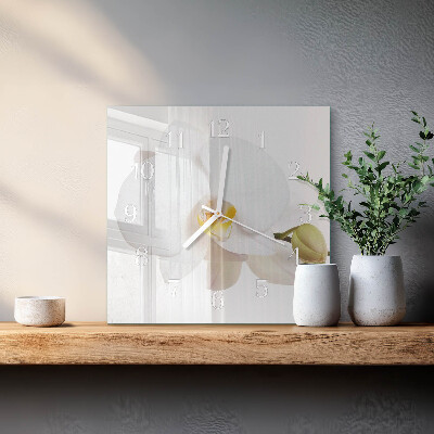 Horloge murale carrée Orchidée