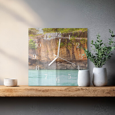 Horloge carrée en verre Falaise