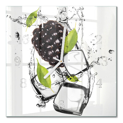 Horloge carrée en verre Mûre