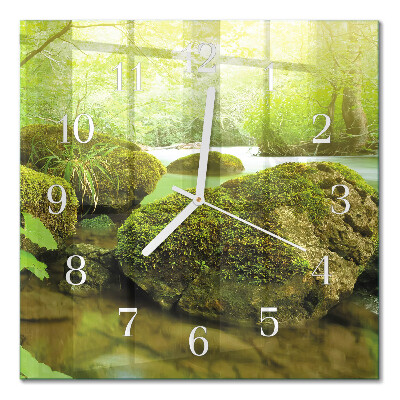 Horloge carrée en verre Nature