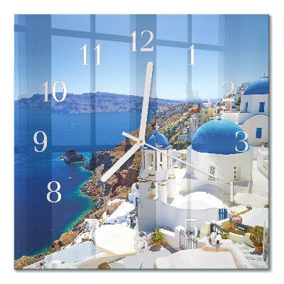 Horloge carrée en verre Santorin