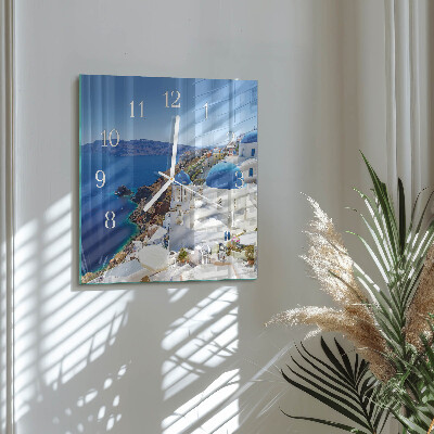 Horloge carrée en verre Santorin