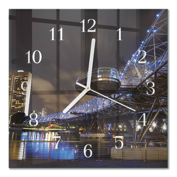 Horloge carrée en verre Nuit