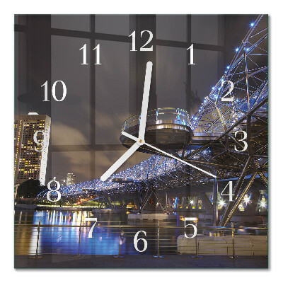 Horloge carrée en verre Nuit