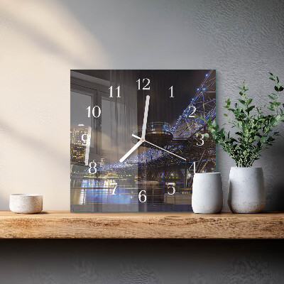 Horloge carrée en verre Nuit