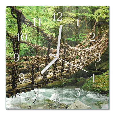Horloge carrée en verre Pont de corde