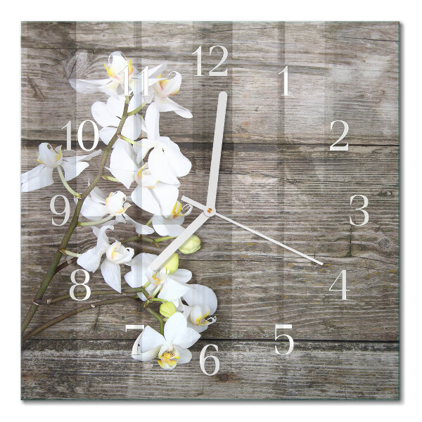 Horloge carrée en verre Planches