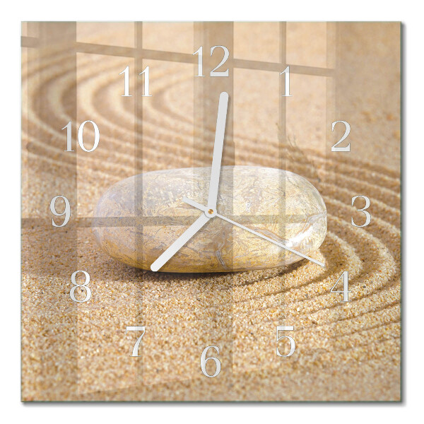 Horloge carrée en verre Sable de pierre