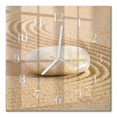 Horloge carrée en verre Sable de pierre