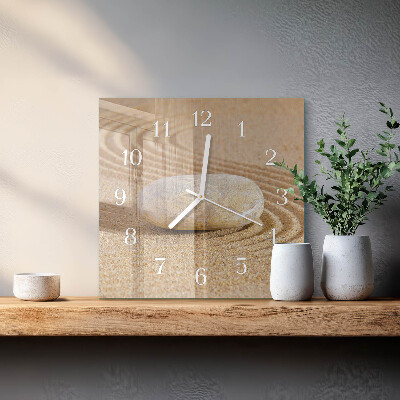 Horloge carrée en verre Sable de pierre