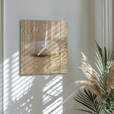 Horloge carrée en verre Sable de pierre
