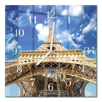 Horloge murale carrée Tour eiffel
