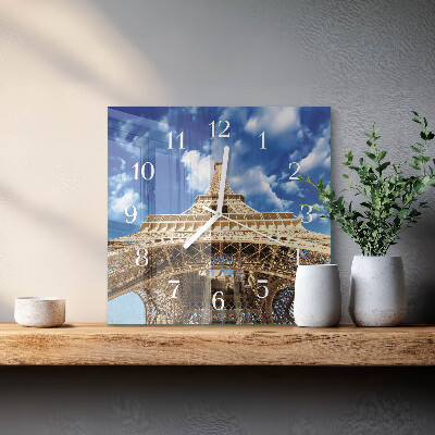 Horloge murale carrée Tour eiffel