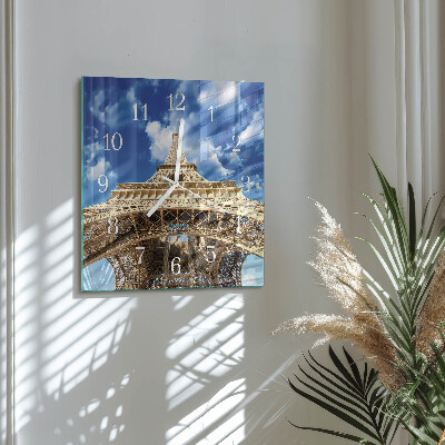 Horloge murale carrée Tour eiffel