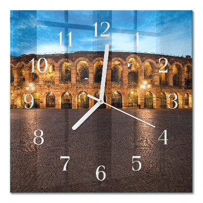 Horloge carrée en verre Statue