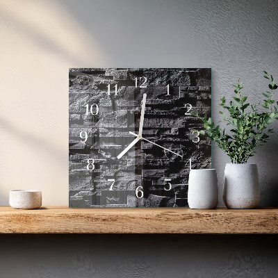 Horloge carrée en verre Pierres