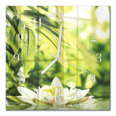 Horloge carrée en verre Nature