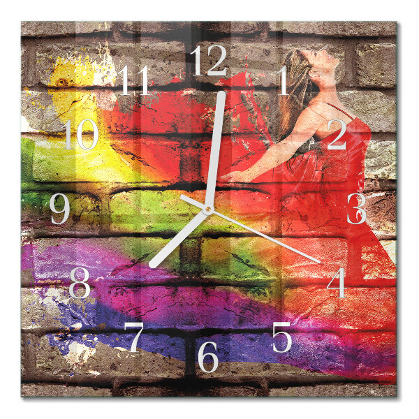 Horloge carrée en verre Brique