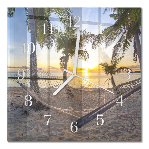 Horloge carrée en verre Hamac