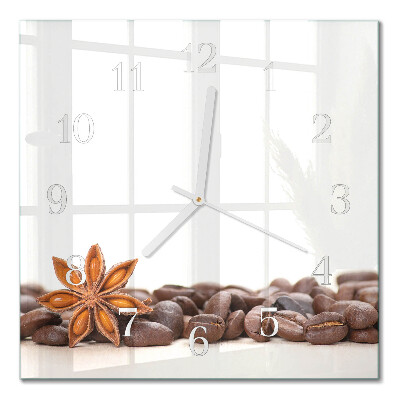 Horloge murale carrée Café en grains