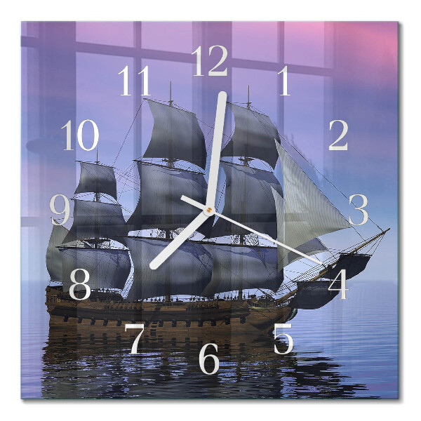 Horloge carrée en verre Voile