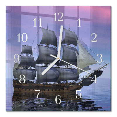 Horloge carrée en verre Voile