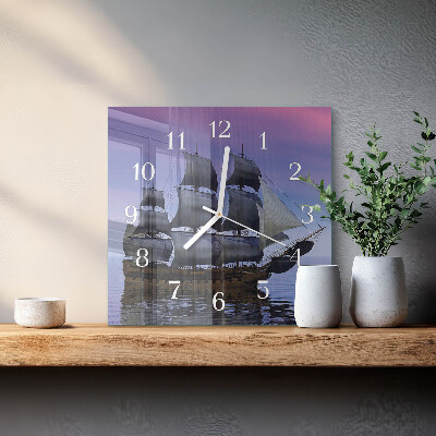 Horloge carrée en verre Voile