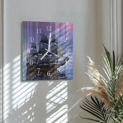 Horloge carrée en verre Voile
