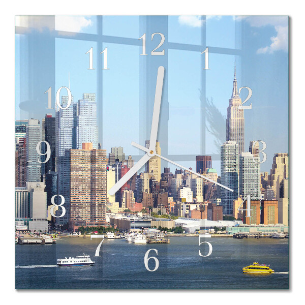 Horloge carrée en verre Horizon
