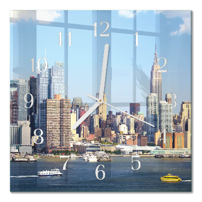 Horloge carrée en verre Horizon