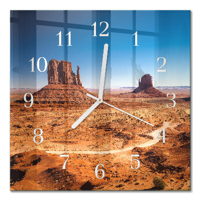 Horloge carrée en verre Désert